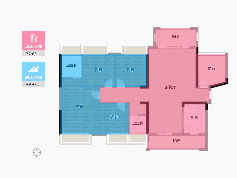 湖南省-郴州市-东城御府-114.26-户型库-动静分区