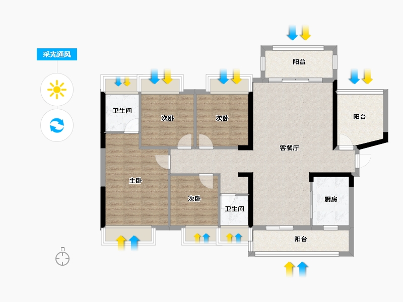 湖南省-郴州市-东城御府-114.26-户型库-采光通风