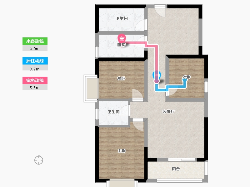 陕西省-西安市-睿明居-85.00-户型库-动静线