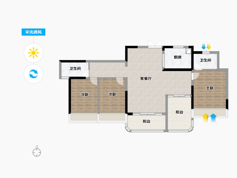 广东省-佛山市-建投恒福壹号-114.40-户型库-采光通风