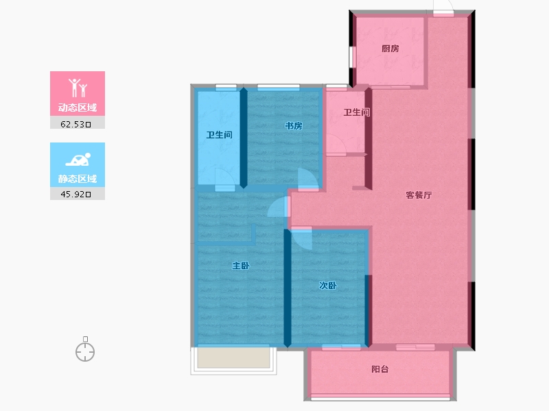 河南省-南阳市-建业森林半岛4期·天悦-96.00-户型库-动静分区