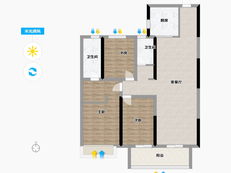 河南省-南阳市-建业森林半岛4期·天悦-96.00-户型库-采光通风