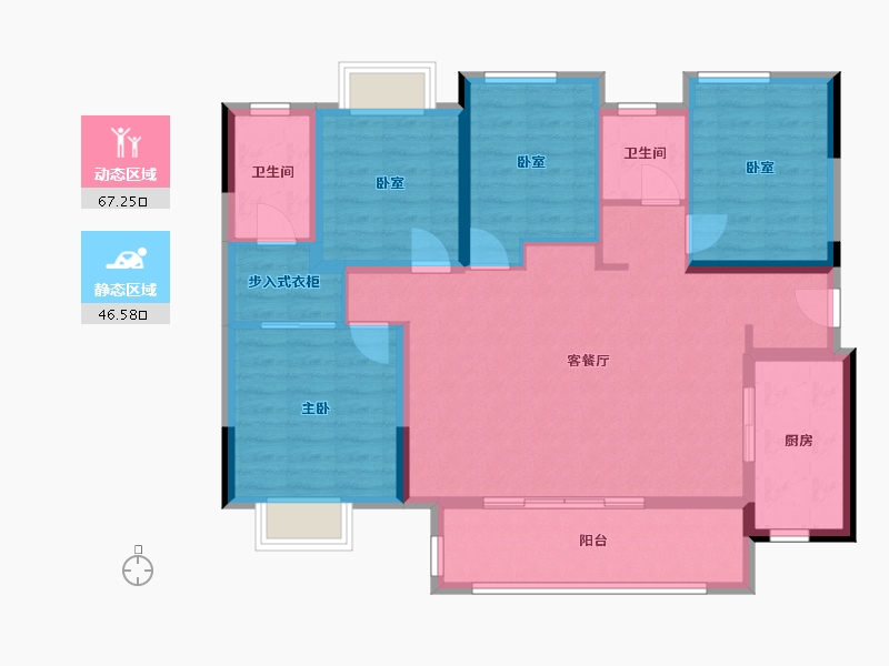 四川省-成都市-保利云上-101.96-户型库-动静分区