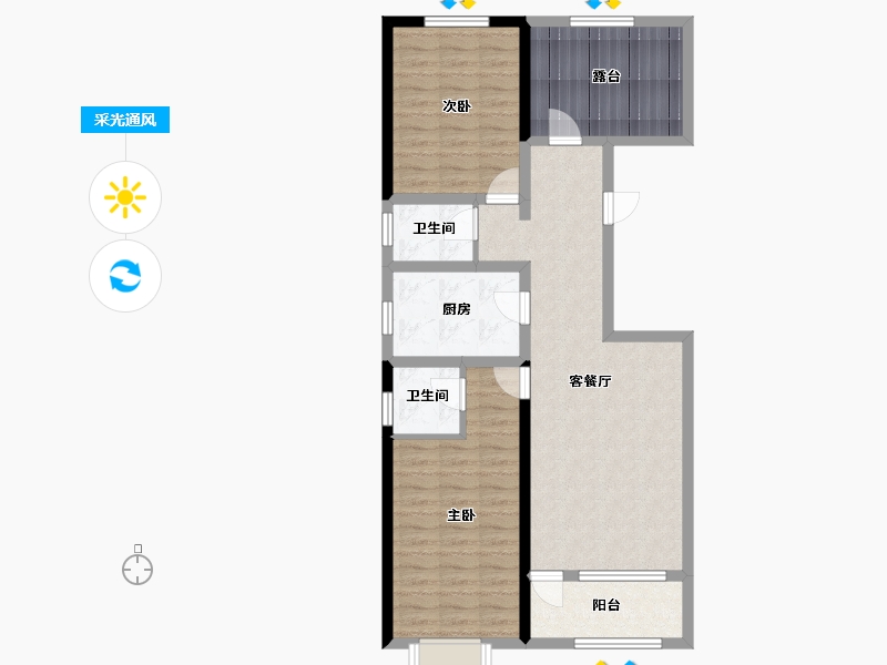 河北省-邢台市-龙门御府-87.34-户型库-采光通风