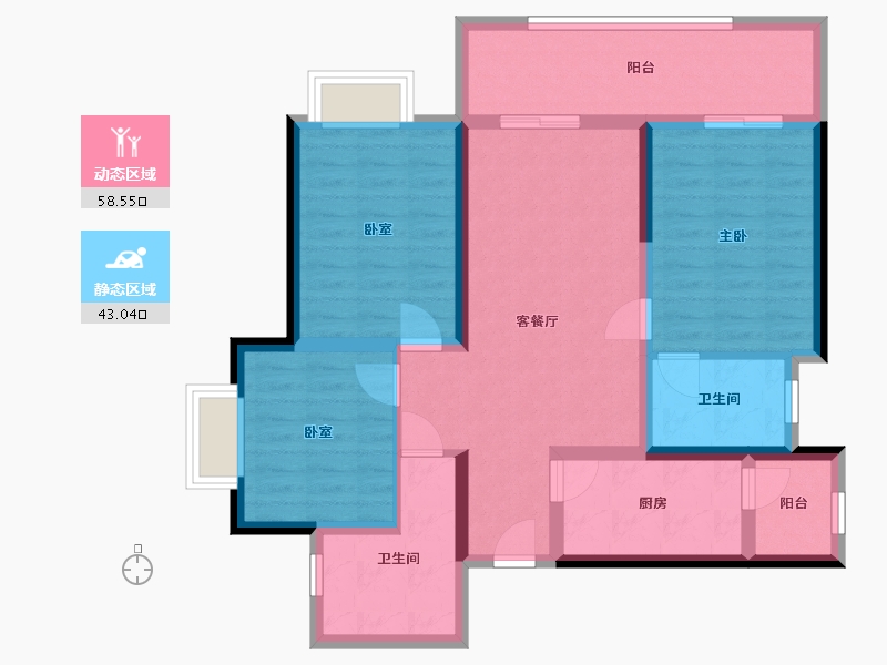 四川省-成都市-天府半岛-89.75-户型库-动静分区