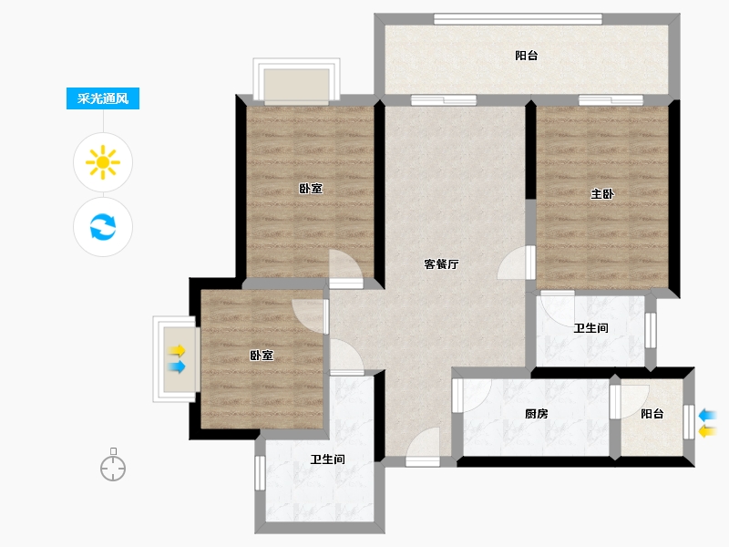 四川省-成都市-天府半岛-89.75-户型库-采光通风