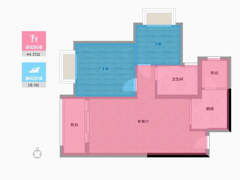 云南省-昆明市-邦泰花园城-55.08-户型库-动静分区