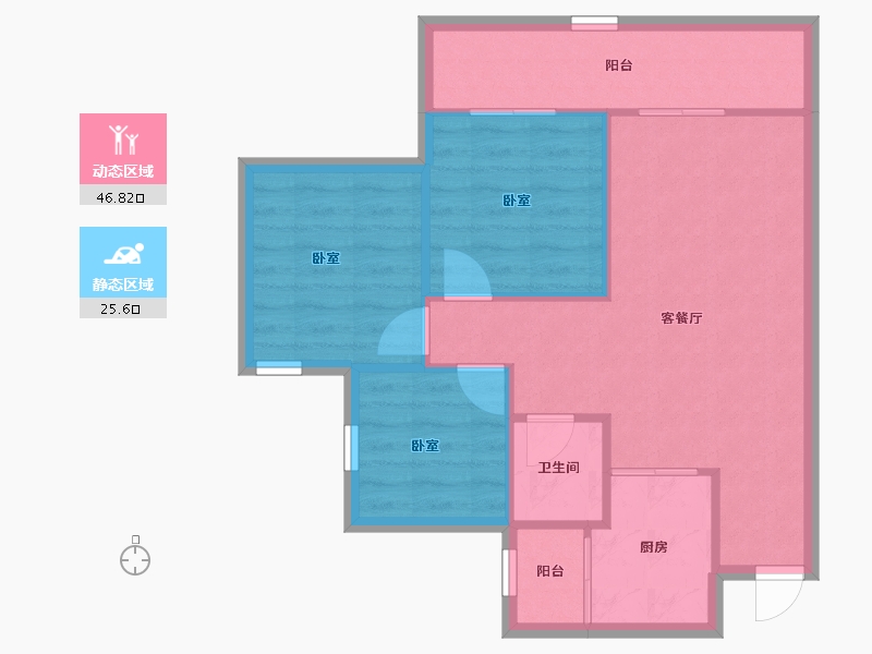 四川省-宜宾市-鲁能公馆-65.57-户型库-动静分区