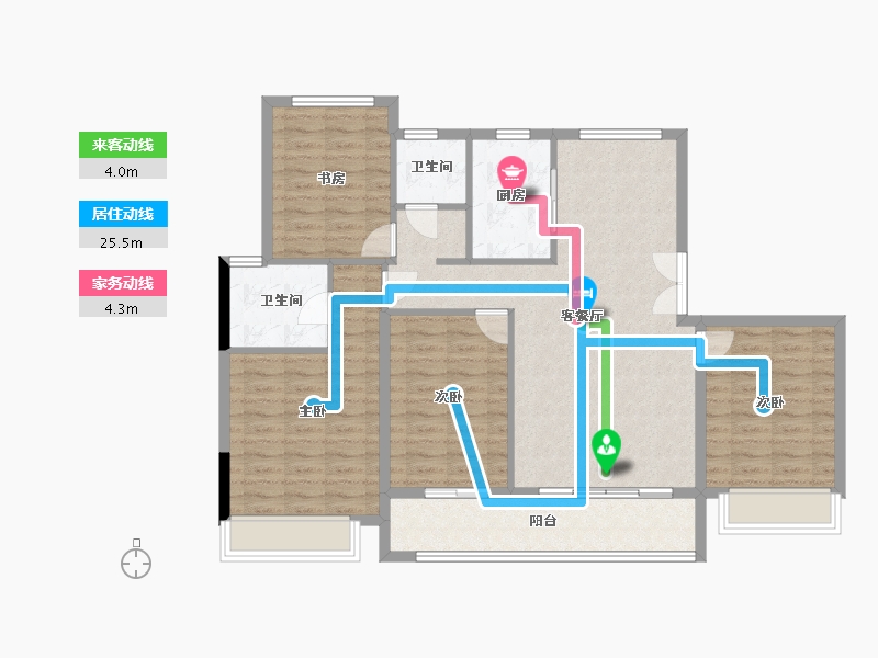 浙江省-嘉兴市-鸿翔百盛东望金邸-109.94-户型库-动静线