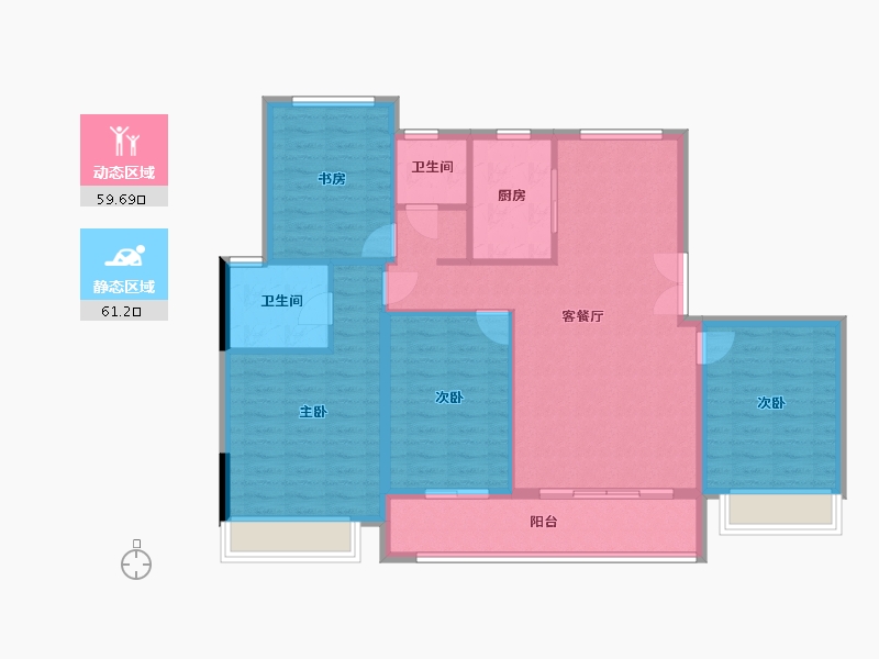 浙江省-嘉兴市-鸿翔百盛东望金邸-109.94-户型库-动静分区