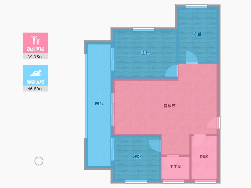 湖南省-长沙市-印象月湖苑-78.40-户型库-动静分区