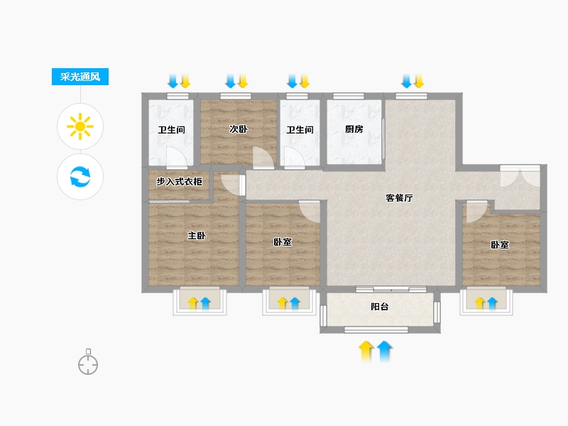 甘肃省-兰州市-兰州万达城-91.77-户型库-采光通风