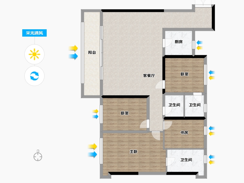 四川省-成都市-中港东湖壹号-137.93-户型库-采光通风