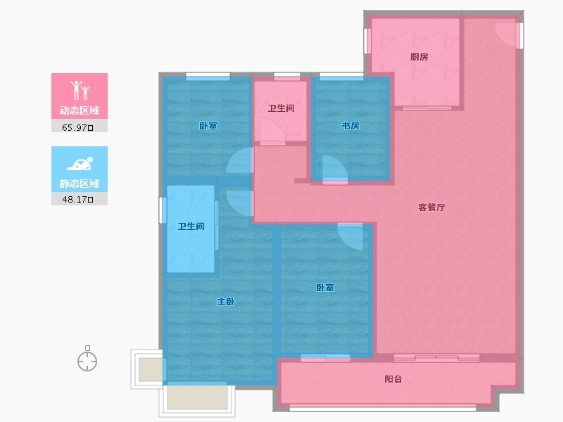 陕西省-西安市-御锦城-102.03-户型库-动静分区