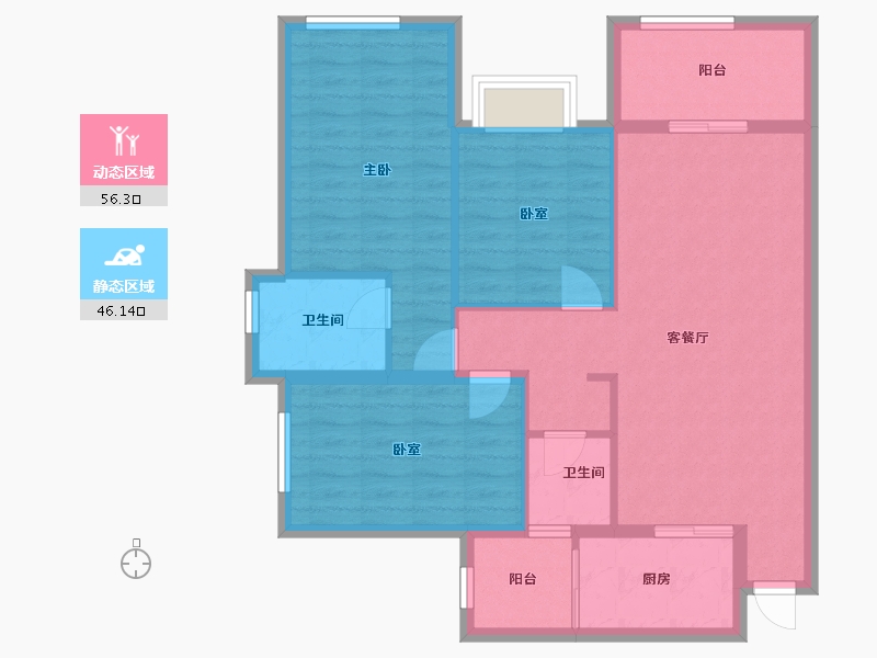 湖南省-郴州市-金麟府-92.22-户型库-动静分区