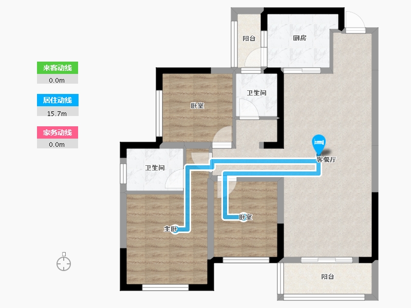 湖南省-长沙市-青竹湖曦园-83.53-户型库-动静线