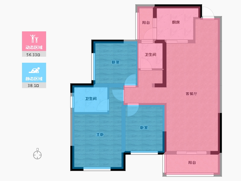 湖南省-长沙市-青竹湖曦园-83.53-户型库-动静分区