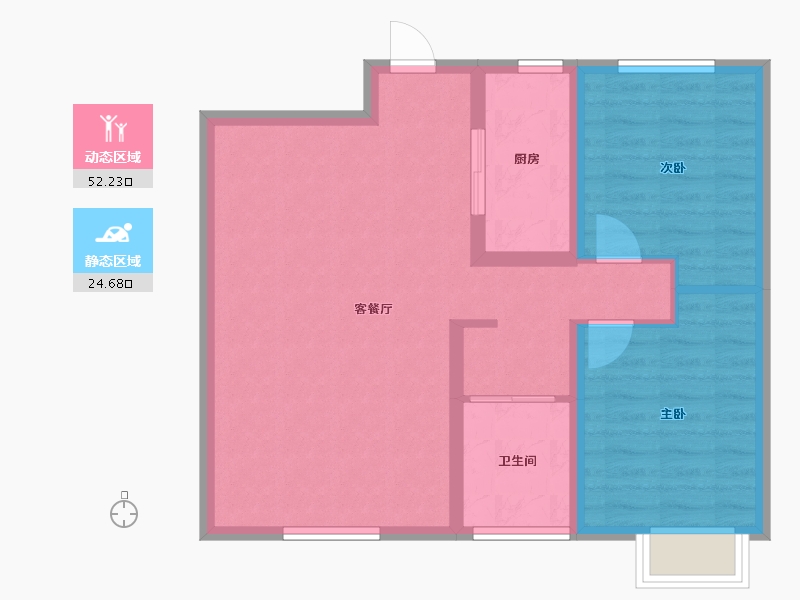 新疆维吾尔自治区-乌鲁木齐市-阳光康城-68.93-户型库-动静分区