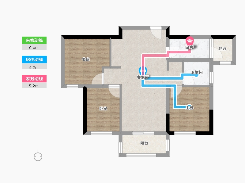 四川省-成都市-中国铁建新川樾-66.45-户型库-动静线