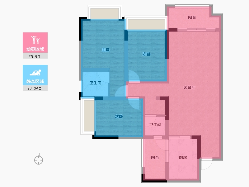 四川省-成都市-熙畔别院-81.32-户型库-动静分区