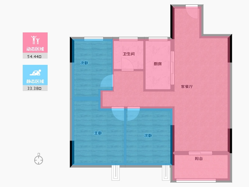 河南省-郑州市-兴港云菩-78.64-户型库-动静分区