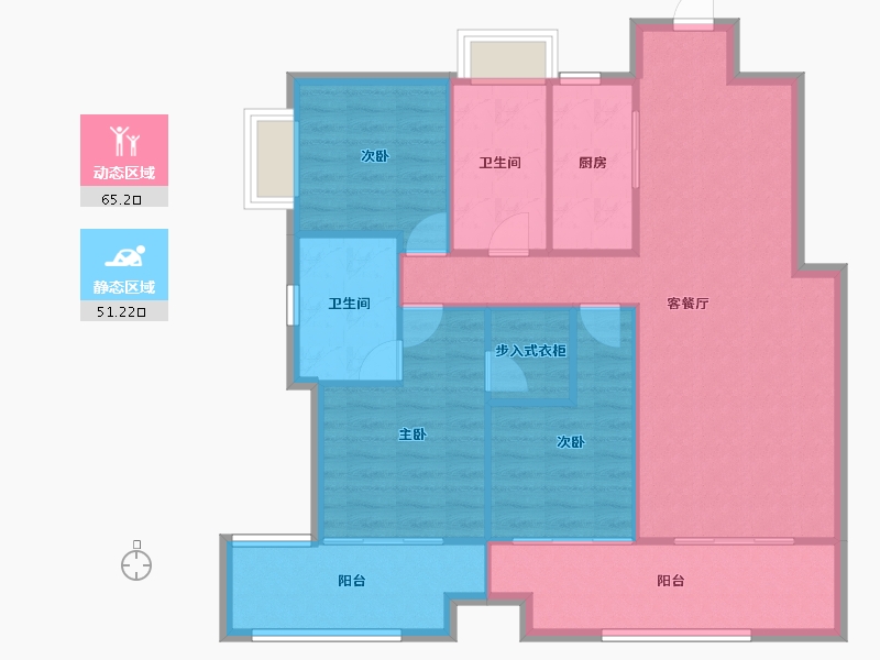 湖南省-长沙市-印象月湖苑-106.38-户型库-动静分区