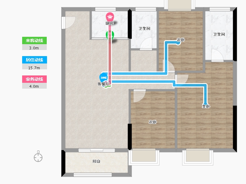 湖南省-永州市-望阳小区-95.51-户型库-动静线