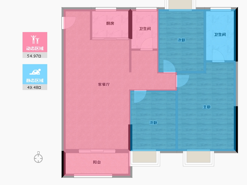 湖南省-永州市-望阳小区-95.51-户型库-动静分区