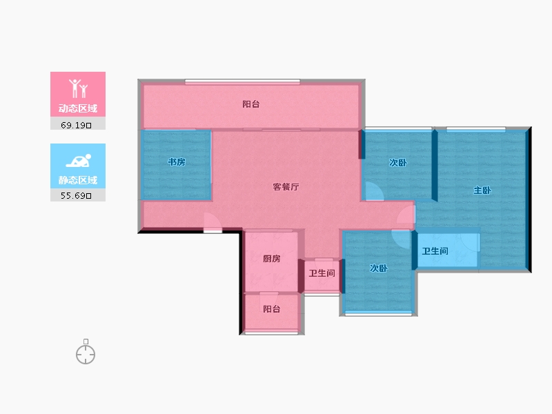 四川省-宜宾市-鲁能公馆-113.13-户型库-动静分区