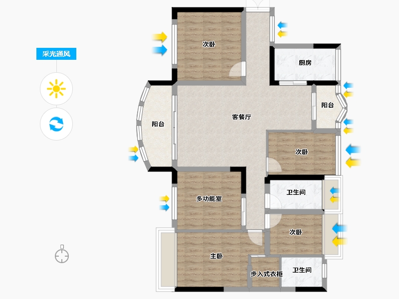 贵州省-遵义市-红海-110.00-户型库-采光通风