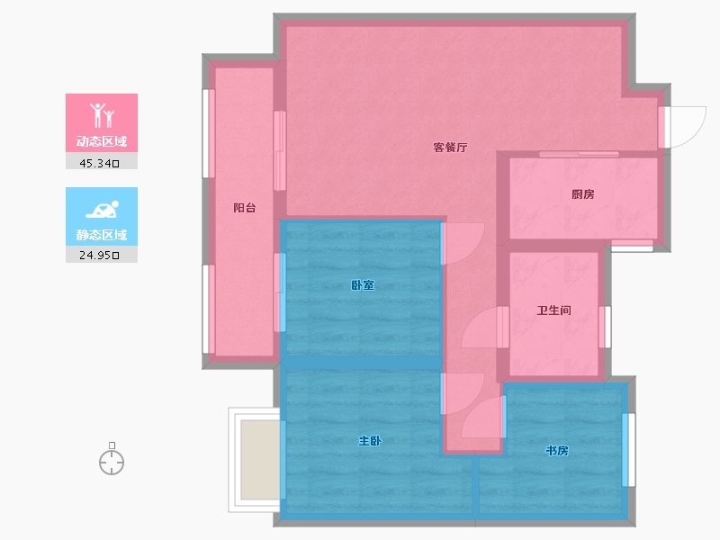 河北省-石家庄市-博锐枫景小区-62.00-户型库-动静分区