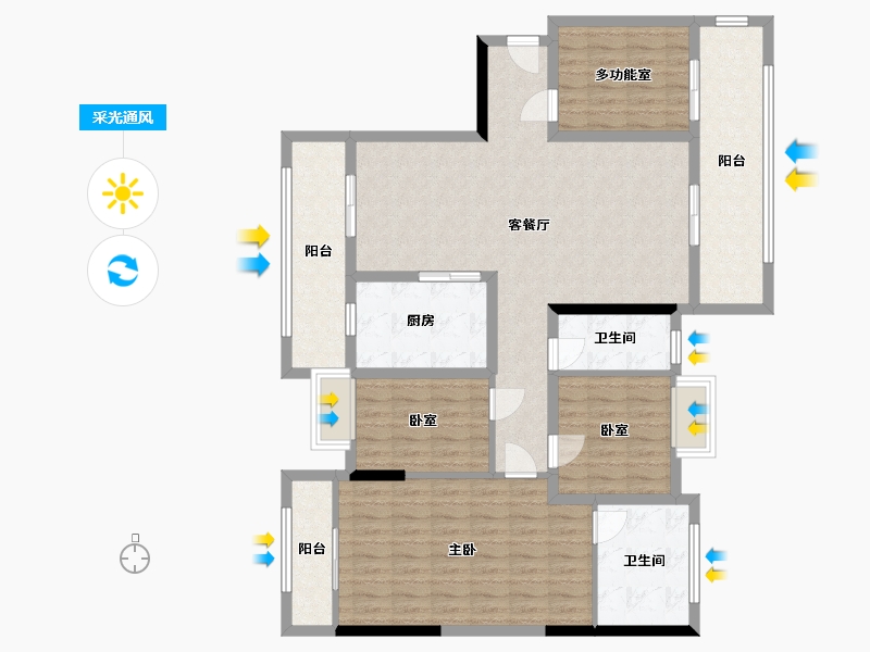 广东省-梅州市-勇兴亲水湾-116.59-户型库-采光通风