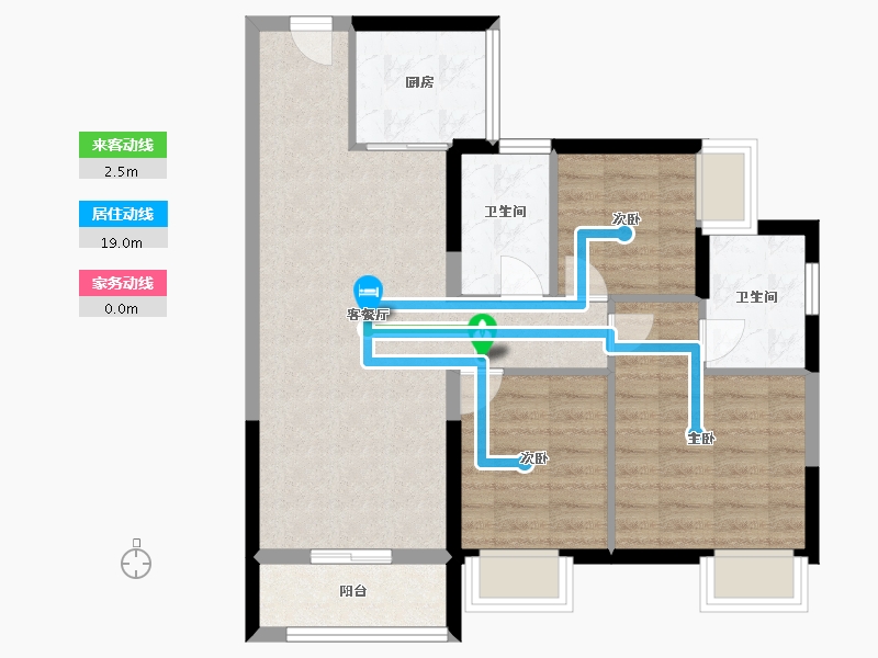 广东省-珠海市-万科·红树东岸-72.65-户型库-动静线