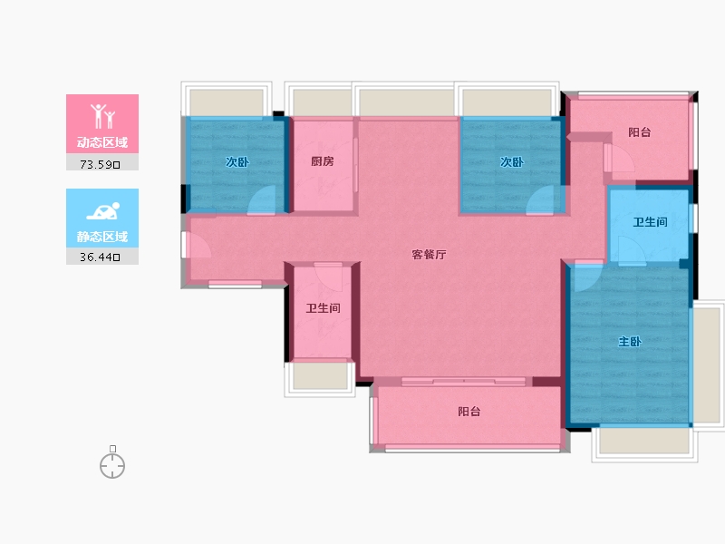 广东省-广州市-中铁·阅江来-98.41-户型库-动静分区