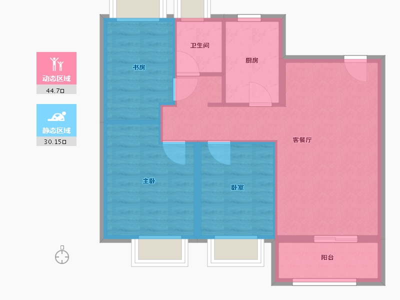 上海-上海市-保利云上拾光-67.00-户型库-动静分区