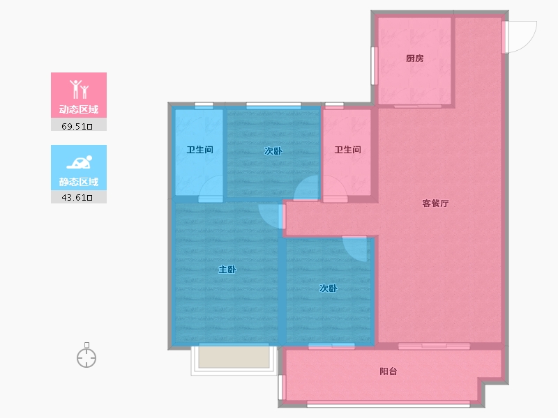 陕西省-榆林市-开城锦里-102.40-户型库-动静分区