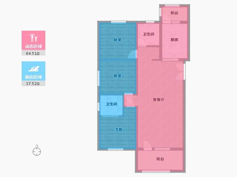 新疆维吾尔自治区-和田地区-丝路兰庭商住小区-102.61-户型库-动静分区