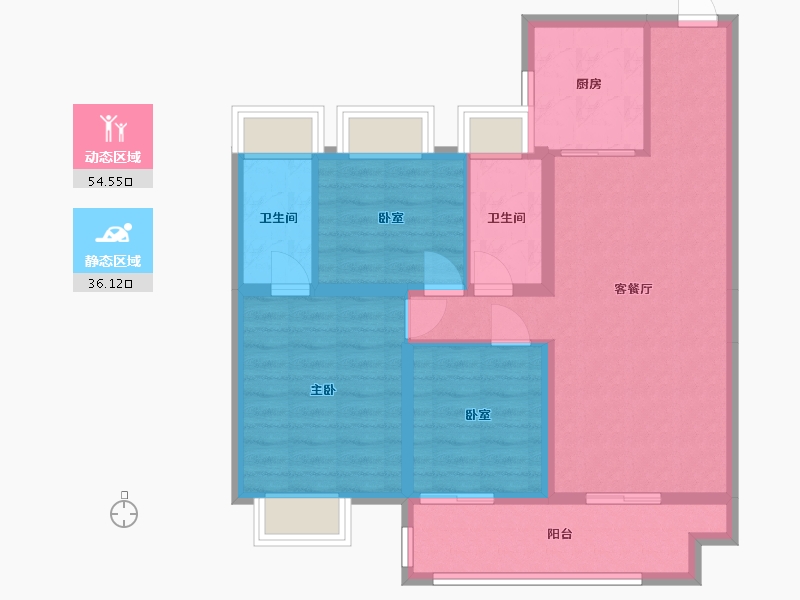 湖南省-常德市-常德碧桂园-94.40-户型库-动静分区