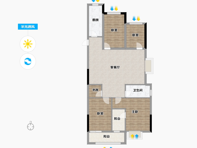 山东省-菏泽市-天宸馨园-108.00-户型库-采光通风