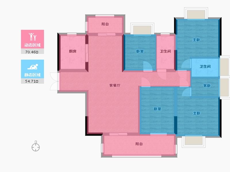 广东省-梅州市-芹洋观邸-114.40-户型库-动静分区