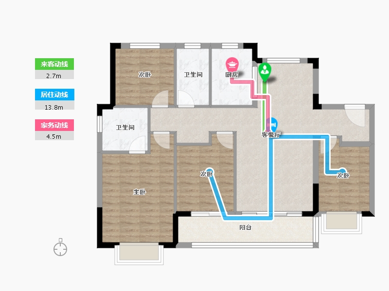 浙江省-宁波市-保利·明玥春汀-103.19-户型库-动静线