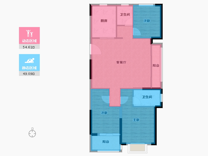 浙江省-宁波市-映樾府-94.39-户型库-动静分区