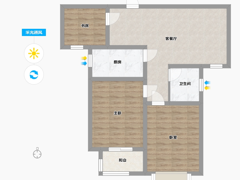 河北省-邯郸市-百二生活区-90.98-户型库-采光通风