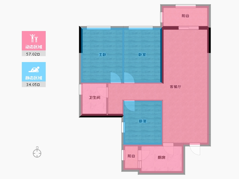 四川省-成都市-中国铁建新川樾-81.76-户型库-动静分区