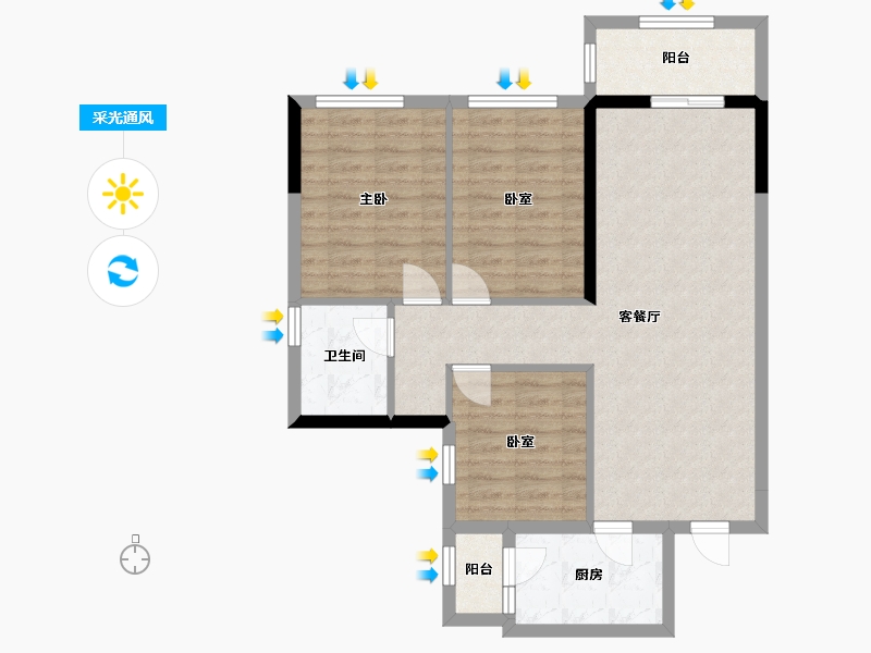 四川省-成都市-中国铁建新川樾-81.76-户型库-采光通风