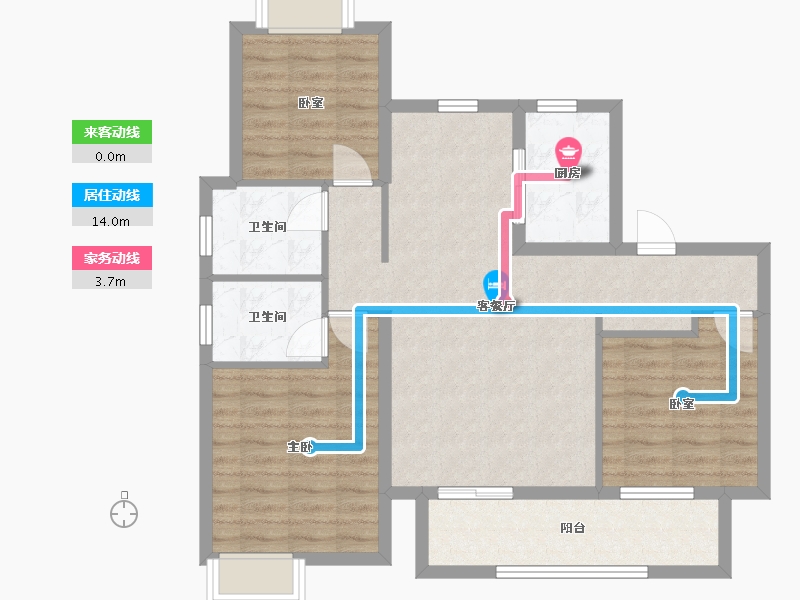 江西省-抚州市-喜乐壹号院-86.39-户型库-动静线