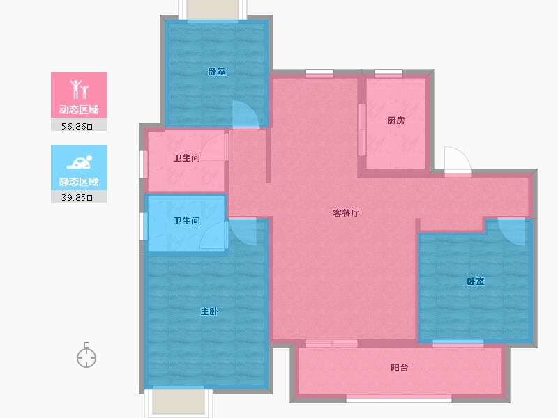 江西省-抚州市-喜乐壹号院-86.39-户型库-动静分区