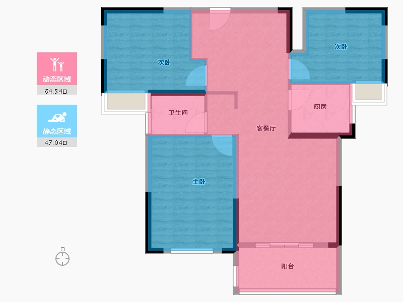 河南省-信阳市-信合龙江春天-101.20-户型库-动静分区