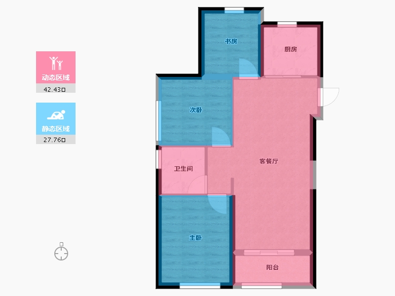 甘肃省-兰州市-绿城·兰州诚园-62.87-户型库-动静分区