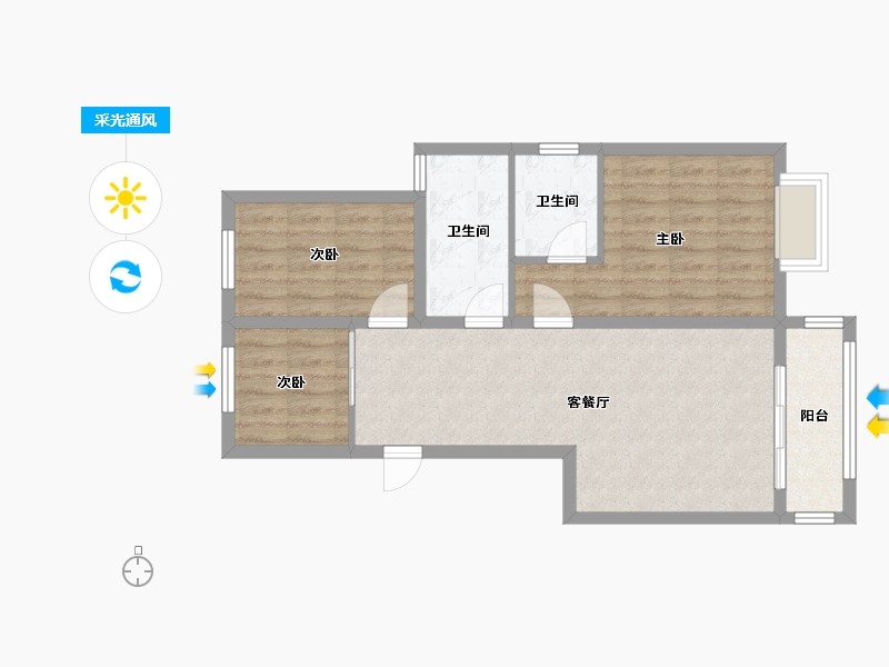 河北省-张家口市-兰顿经典-79.99-户型库-采光通风